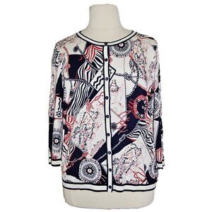 Talbots Sea Map Print Charming Cardigan NWOT✨HP✨